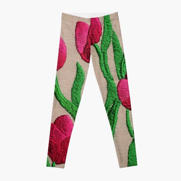 Buy Embroidered White Legging with Circular Embroidery Online in