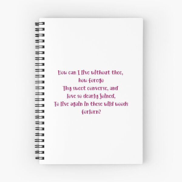 Item preview, Milton's Melancholic Muse: "How can I live without thee..." designed and sold by wordartistry.