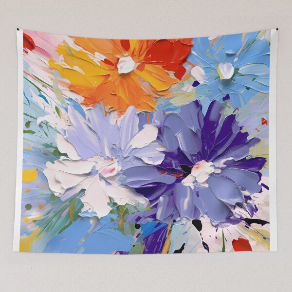 Item preview, Artistic vivid colours abstract oil painting flower designed and sold by UnaWu533.