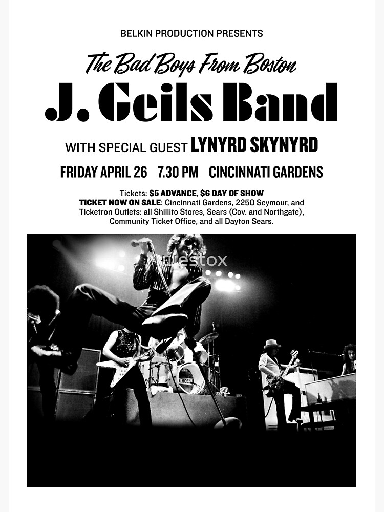 J. GEILS BAND VINTAGE CONCERT POSTER #2 Premium Matte Vertical Poster ...