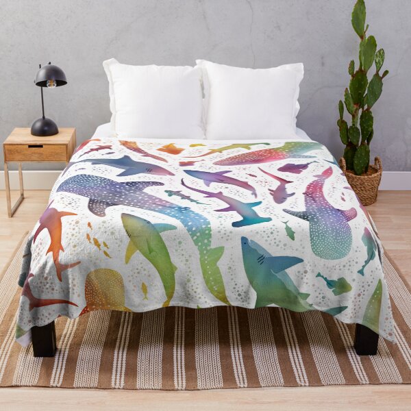 Item preview, Rainbow shark ocean on white designed and sold by adenaJ.