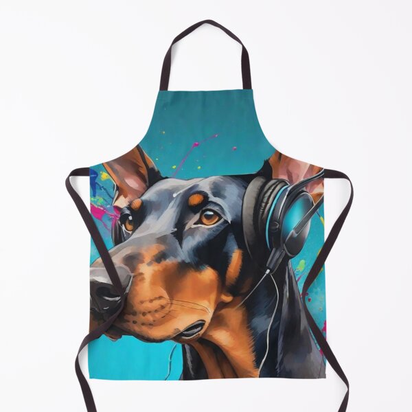 Item preview, Doberman Dog Portrait Rocking Headphones designed and sold by Wolfheartart.