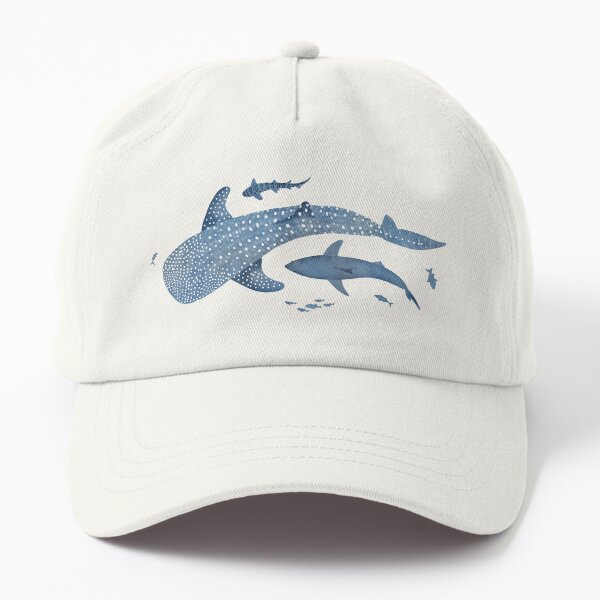 Item preview, Monochrome blue watercolour shark ocean on black designed and sold by adenaJ.