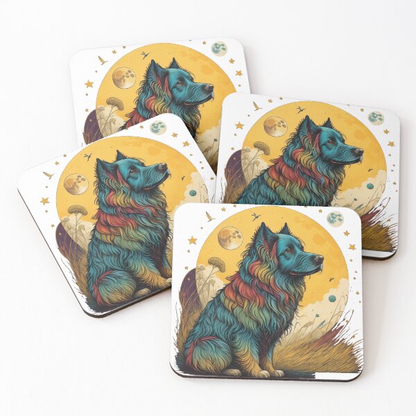 Item preview, hairy colorful dog with moon Mouse Pads designed and sold by fowzi shokri.