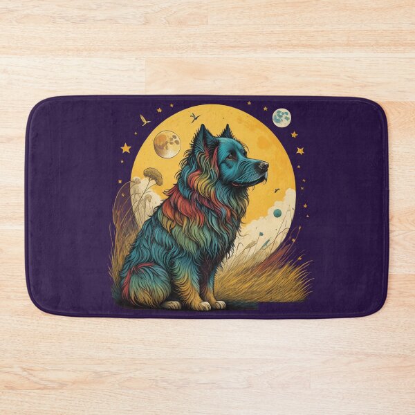 Item preview, hairy colorful dog with moon Mouse Pads designed and sold by fowzi shokri.