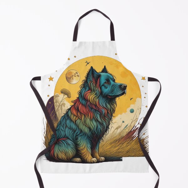 Item preview, hairy colorful dog with moon Mouse Pads designed and sold by fowzi shokri.