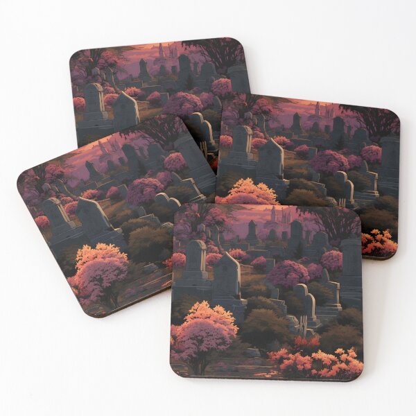 Item preview, Gothic Cemetery Gravestones and Flowers Pattern designed and sold by SchorlCraft.