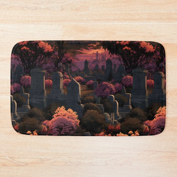 Item preview, Gothic Cemetery Gravestones and Flowers Pattern designed and sold by SchorlCraft.