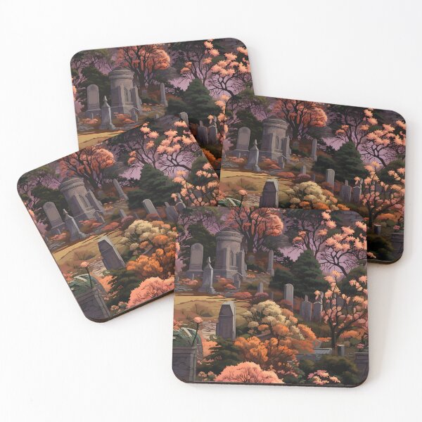 Item preview, Gothic Cemetery Gravestones and Flowers Pattern designed and sold by SchorlCraft.