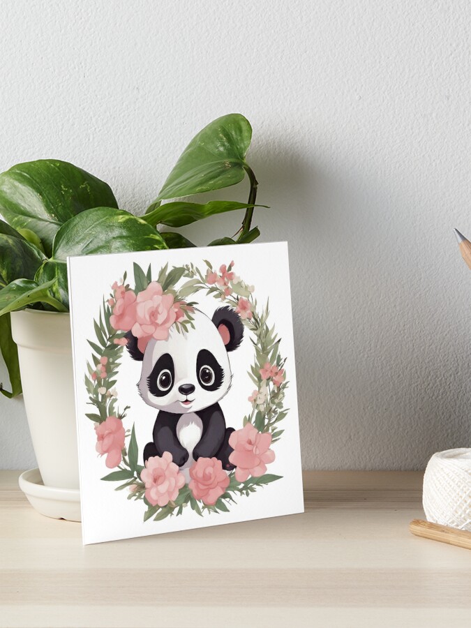 Adorable Baby Panda Bear Art Board Print for Sale by Trace1234