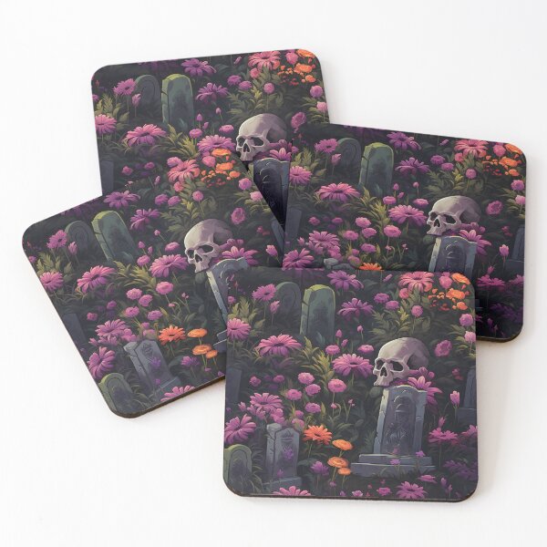 Item preview, Gothic Cemetery Gravestones and Flowers Pattern designed and sold by SchorlCraft.
