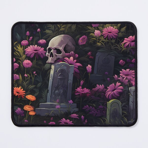 Item preview, Gothic Cemetery Gravestones and Flowers Pattern designed and sold by SchorlCraft.