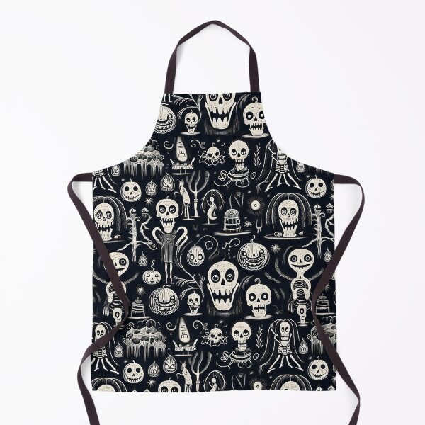 Item preview, Vintage Spooky Halloween Icons: Black and White Design Collection designed and sold by trendyzcom.