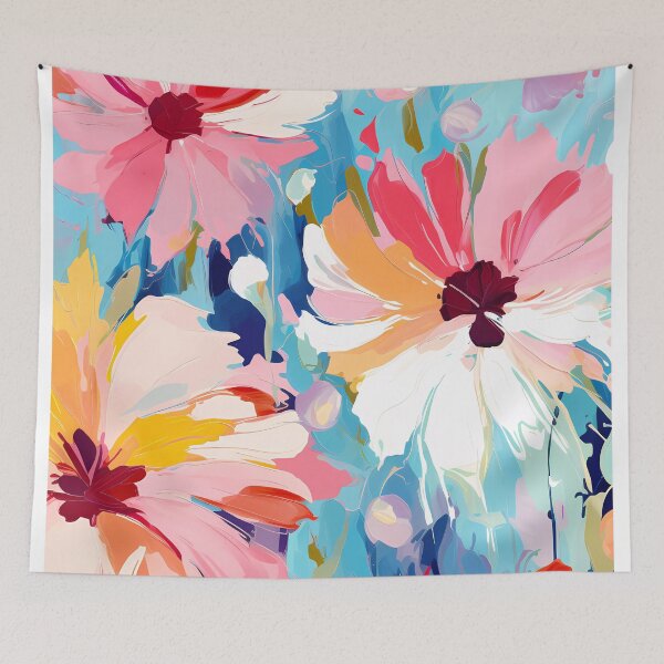 Item preview, Artistic vivid colours abstract oil painting flower 21 designed and sold by UnaWu533.