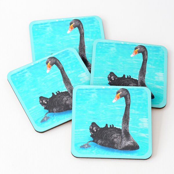 Item preview, Black Swan at Southwick's - blue background designed and sold by Louise-Mae.