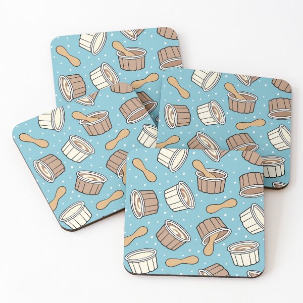 Item preview, ice cream with wooden spoons - dusty blue designed and sold by littlearrow.
