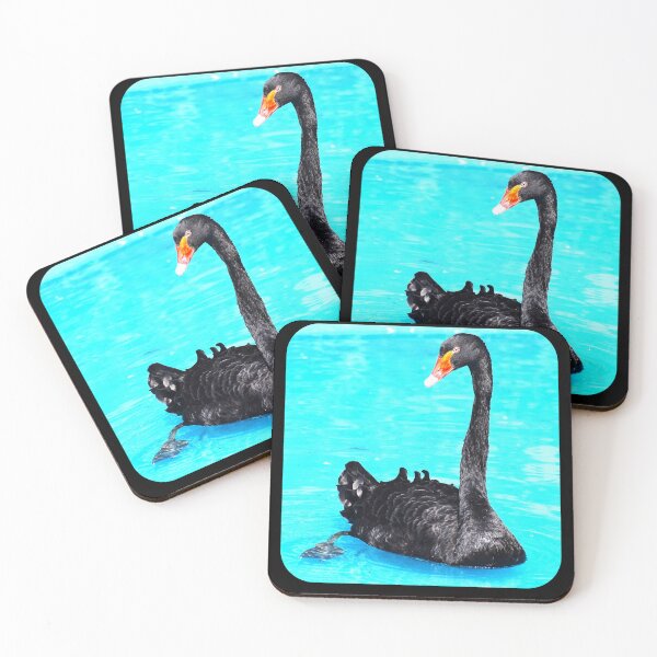 Item preview, Black Swan at Southwick's - black background designed and sold by Louise-Mae.