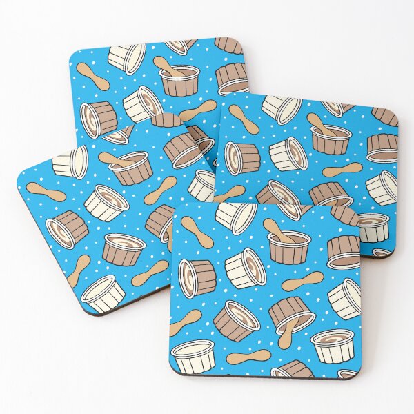 Item preview, ice cream with wooden spoons - blue designed and sold by littlearrow.