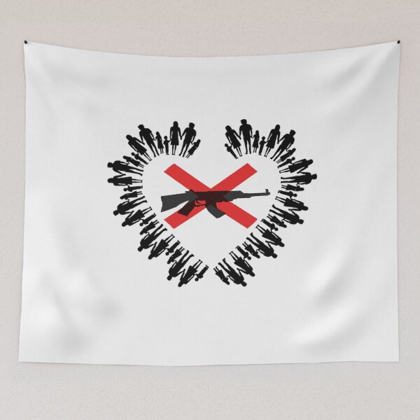 Item preview, Anti Gun Heart Silhouette of People Resisting Gun Violence #NEVERAGAIN designed and sold by Greenguy79.
