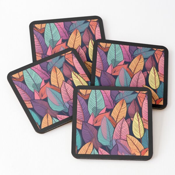 Item preview, Autumn Enchantment - Amber, Pastel Green, and Purple Leaves Pattern designed and sold by trendyzcom.