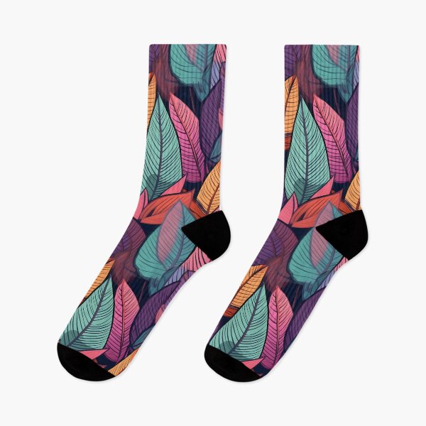 Item preview, Autumn Enchantment - Amber, Pastel Green, and Purple Leaves Pattern designed and sold by trendyzcom.
