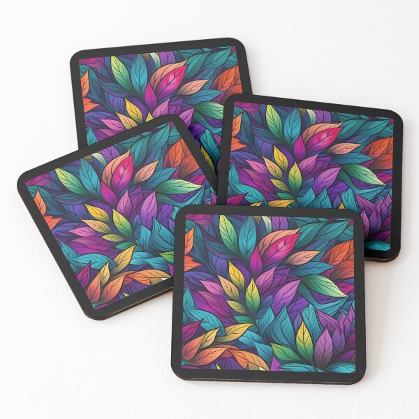 Item preview, Colorful Autumn Enchantment - Amber, Pastel Green, and Purple Leaves Pattern designed and sold by trendyzcom.