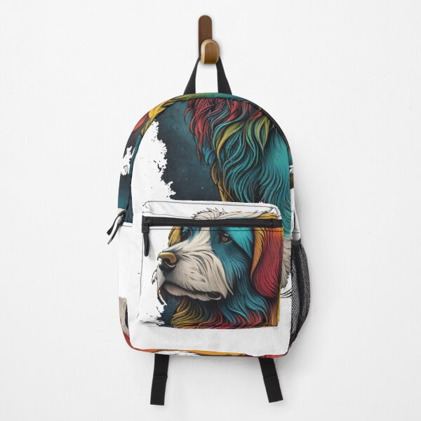 Item preview, hairy colorful dog with moon classic t-shirts  designed and sold by fowzi shokri.