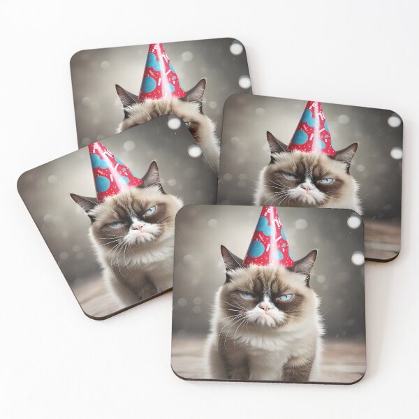 Item preview, Birthday grumpy cat with hat designed and sold by naatala.