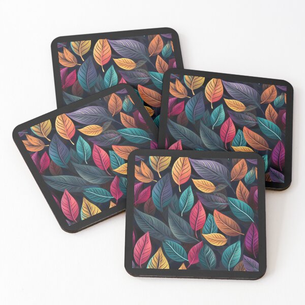 Item preview, Autumn Enchantment - Amber, Pastel Green, and Purple Leaves Pattern designed and sold by trendyzcom.