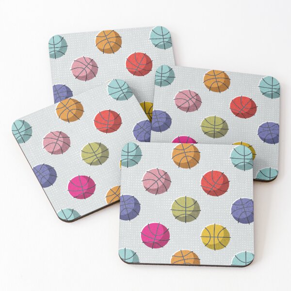 Item preview, Basketball balls polka dots // bunny grey dotted background multicoloured balls modern retro color block tween spirit  designed and sold by SelmaCardoso.