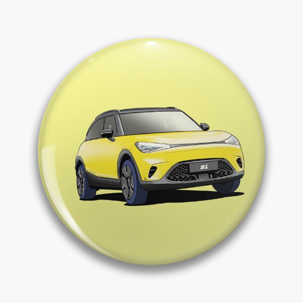 Artikelvorschau, Gelber Smart Hashtag Ein Elektroauto Nr. 1 entworfen und verkauft von Webazoot Industries - Car Art.