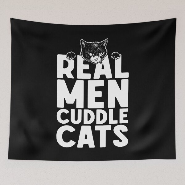 Item preview, Real Men Cuddle Cats Owner Father's Day Funny Quote Man designed and sold by GrandeDuc.