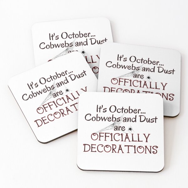 Item preview, It's October & Cobwebs and Dust are Officially Decorations | Fall Halloween Decor | Spooky Spider Haunted House designed and sold by ASeasonalFlair.
