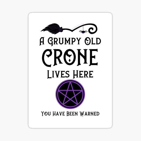 Item preview, A Grumpy Old Crone Lives Here Purple Pentacle by Cheeky Witch® designed and sold by cheekywitch.