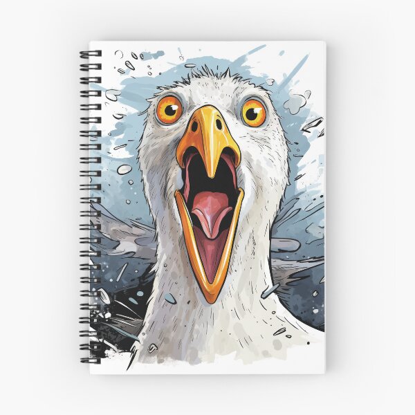 Item preview, humorous illustration with crazy crying seagull designed and sold by Capictures.