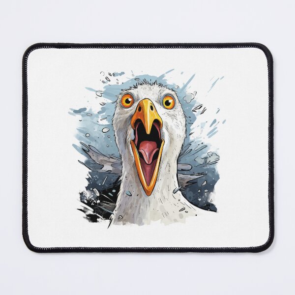 Item preview, humorous illustration with crazy crying seagull designed and sold by Capictures.