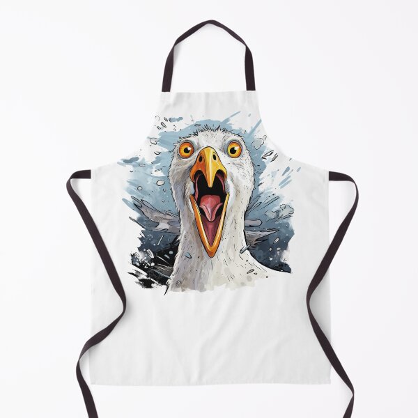 Item preview, humorous illustration with crazy crying seagull designed and sold by Capictures.