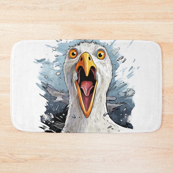 Item preview, humorous illustration with crazy crying seagull designed and sold by Capictures.