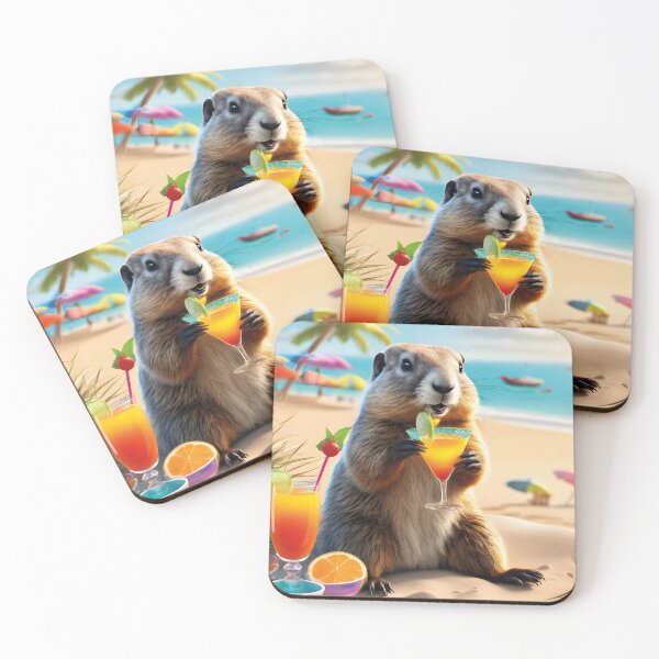 Item preview, funny marmot drinking cocktail designed and sold by Mauswohn.