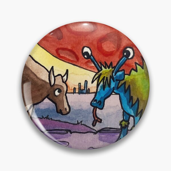 Item preview, Cow Meets Alien Cow designed and sold by Katie Atkin.