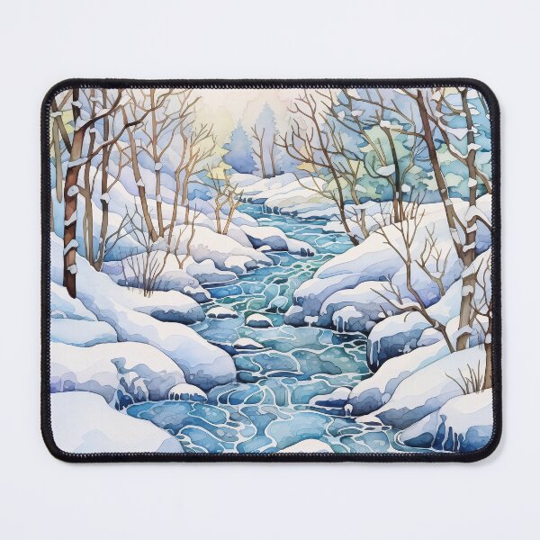 Item preview, The narrow river go through the winter forest digital art designed and sold by EternityLoves.