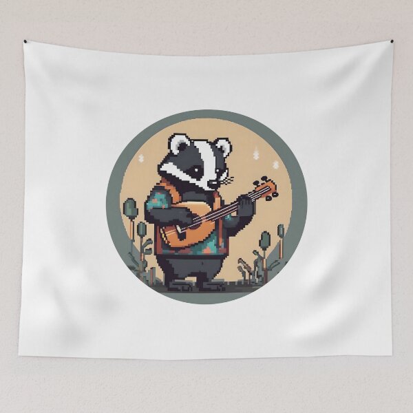 Item preview, Pixel Art Bard Badger designed and sold by AbsoluteA.