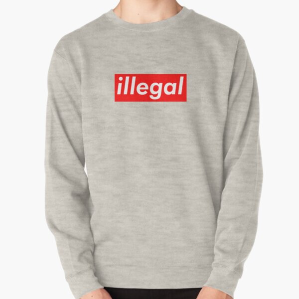 illegal Supreme Box Logo Parody Pullover Sweatshirt
