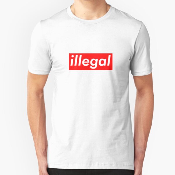 illegal Supreme Box Logo Parody Slim Fit T-Shirt