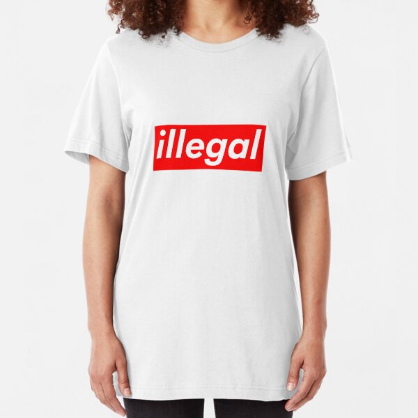 illegal Supreme Box Logo Parody Slim Fit T-Shirt