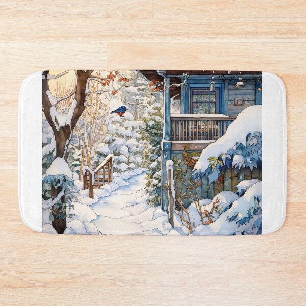 Item preview, The wooden house with the snow digital art designed and sold by EternityLoves.