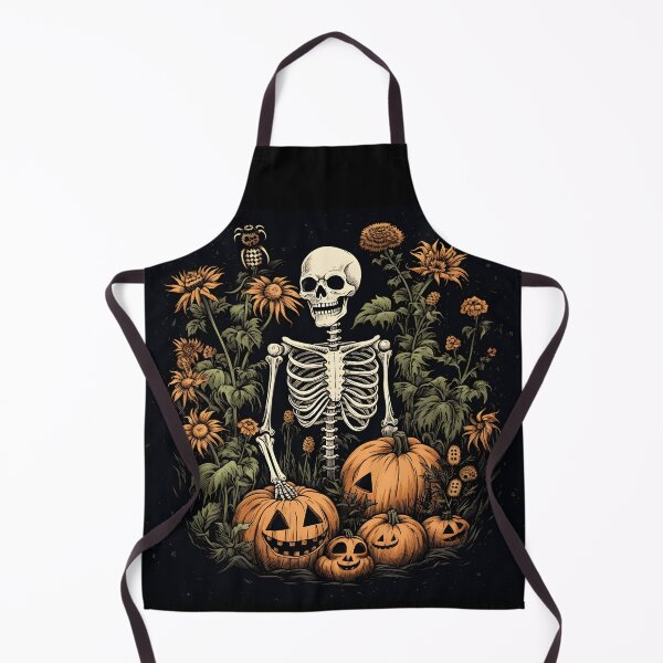 Item preview, Skeleton in carved pumpkins and plants designed and sold by alambic-designs.