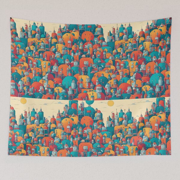 Item preview, Whimsical Robot Playground designed and sold by AbsoluteA.