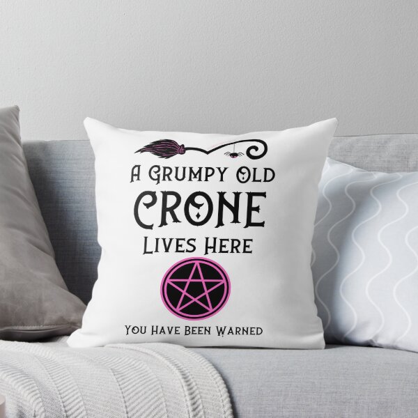 Item preview, A Grumpy Old Crone Lives Here Pink Pentacle by Cheeky Witch® designed and sold by cheekywitch.