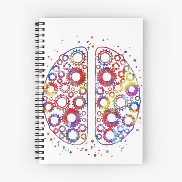 Item preview, Human brain with clocks mechanism, brain mechanism, brain anatomy, medical art, watercolor brain designed and sold by Rosaliartbook.